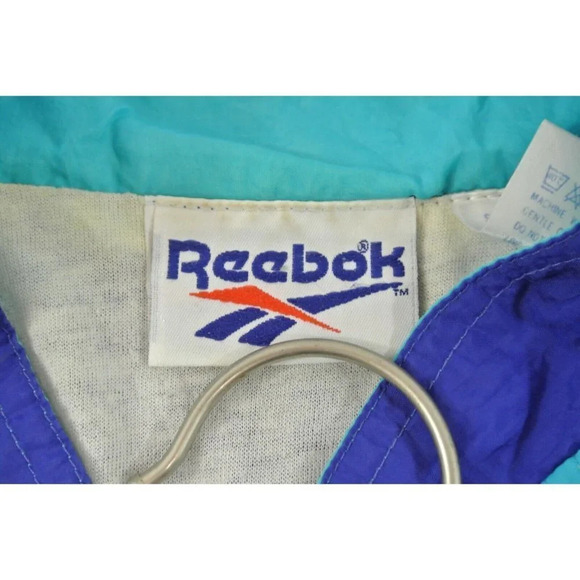 Reebok Athletic Jacket Blue Teal Mens Small Track Street Wear  Zip Up Vtg 90s - Picture 5 of 8